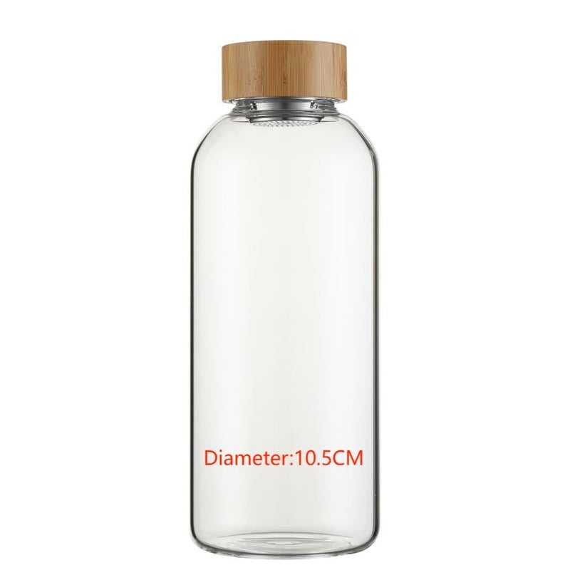 sunkey Sports Borosilicate Glass Water Bottle Wide Mouth 48 Oz Large Water Bottle with Bamboo Lid Neoprene Sleeve Bpa Free - Image 3